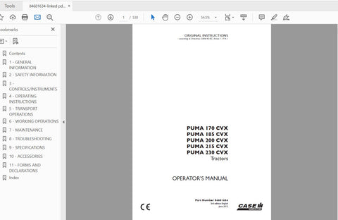 Discover the essential CASE IH Tractor Puma Operator’s Manual, designed specifically for models 170, 185, 200, 215, and 230 CVX. This comprehensive PDF file serves as your go-to resource for maximizing the performance and efficiency of your tractor. With