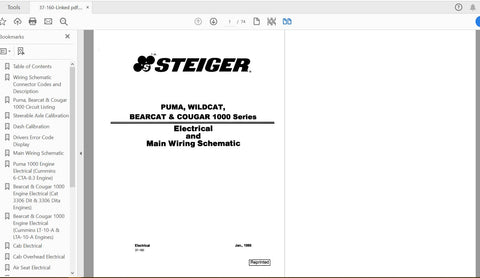 Discover the ultimate resource for your CASE IH Tractor with the Puma, Wildcat, Bearcat, and Cougar 1000 Series Electrical Wiring Service Manual (37-160) in PDF format. This comprehensive