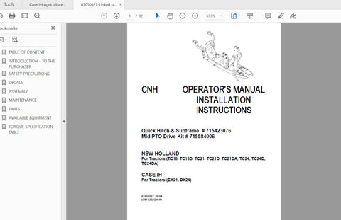 Discover the essential CASE IH Tractor Quantum Operator’s Manual, designed specifically for models 65C, 75C, 85C, and 95C. This comprehensive PDF file serves