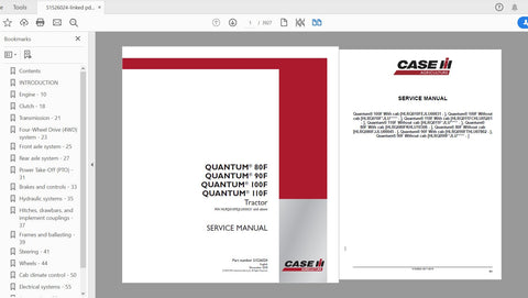 Unlock the full potential of your CASE IH Tractor with the Quantum 80F, 90F, 100F, and 110F Tier 4A (Interim) Service Manual (Part No. 51526024). This comprehensive PDF file 