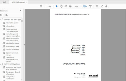 Discover the essential CASE IH Tractor Quantum 80N, 90N, 100N, and 110N Operator’s Manual, available in a convenient PDF format. This comprehensive guide is designed to enhance