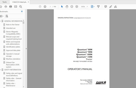 Discover the essential CASE IH Tractor Quantum Operator’s Manual, designed specifically for models 80N, 90N, 100N, and 110N. This comprehensive PDF file serves as your go-to resource for understanding the intricacies of your tractor, ensuring you maximize its