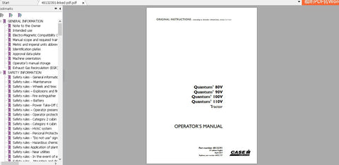 Enhance your farming efficiency with the CASE IH Tractor Quantum 80V, 90V, 100V, and 110V Operator’s Manual. This comprehensive PDF file is designed to provide you with all the essential information needed to operate and maintain your tractor effectively. With