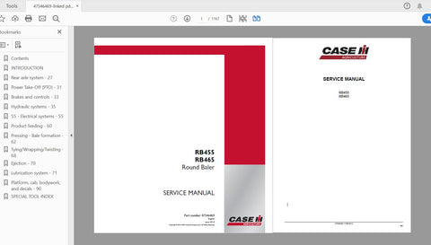 Enhance your farming efficiency with the CASE IH TRACTOR RB455 and RB465 Round Baler Service Manual (47546469). This comprehensive PDF file is designed to provide you with