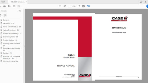 Discover the ultimate resource for maintaining your CASE IH Tractor RB545 Round Baler with the comprehensive Service Manual (Part Number: 48126520). This PDF file is designed
