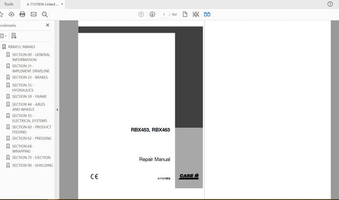 Enhance your maintenance routine with the CASE IH TRACTOR RBX453, 463 SERVICE MANUAL