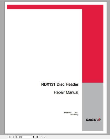 Discover the ultimate solution for maintaining your CASE IH RDX131 Disc Header with our comprehensive Repair Manual