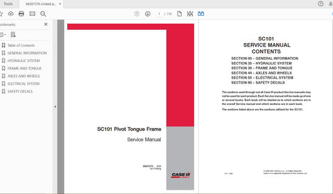 Enhance your maintenance capabilities with the CASE IH Tractor SC101 Pivot Tongue Frame Service Manual (Part No. 84207376). This comprehensive PDF file is designed to provide