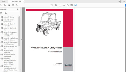 Enhance your maintenance routine with the CASE IH Tractor Scout XL Utility Vehicle Service Manual (CLC103700627