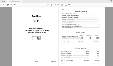 Enhance your maintenance capabilities with the CASE IH TRACTOR SECTION 6441 MFD SERVICE MANUAL (8-23440) in PDF format. This comprehensive guide is designed specifically