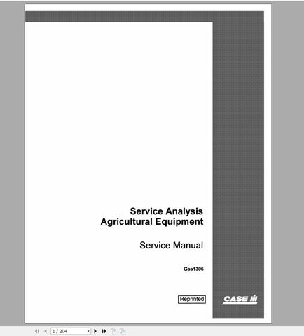 Unlock the full potential of your CASE IH tractor with the comprehensive Service Analysis Agricultural