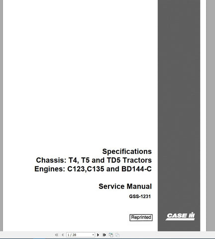 Unlock the full potential of your CASE IH tractor with the comprehensive Service Manual GSS-1231.