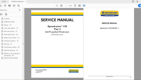 Discover the ultimate resource for maintaining your CASE IH Tractor Speedrower 130 Tier 3 with our comprehensive Service Manual (Part No. 47904523). This PDF