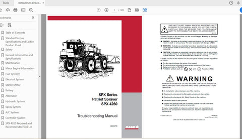 Discover the ultimate resource for maintaining your CASE IH Tractor SPX4260 with the comprehensive Troubleshooting Manual (Service Manual 86986705). This PDF file is designed to
