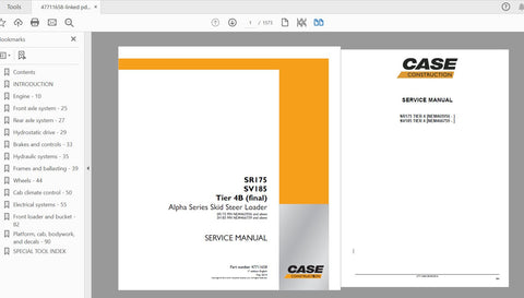 Discover the ultimate resource for maintaining your CASE IH Tractor SR175 and SV185 Tier 4B Final Alpha Series Skid Steer Loader with the comprehensive service manual (47711658). This