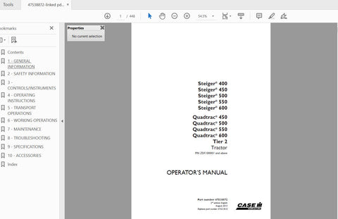 Discover the essential Operator’s Manual for the 400, 450, 500, 550, and 600 QUADTRAC models, designed to enhance your operational efficiency and ensure optimal performance