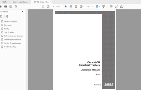 Unlock the full potential of your CASE IH Steiger CA & CU Industrial Tractors with our comprehensive Operator’s Manual. This PDF file covers models OM.280, 325, 