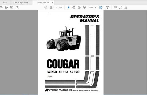 Discover the essential CASE IH Tractor Steiger Cougar ST250, ST251, and ST270 Operator’s Manual
