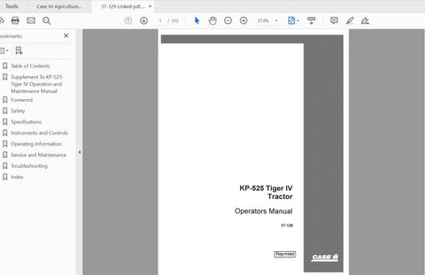 Discover the essential CASE IH Tractor Steiger KP Series IV 37-129 Operator’s Manual, now available in a convenient PDF format. This comprehensive guide is designed to enhance your understanding and operation of your Steiger tractor, ensuring you get the most out