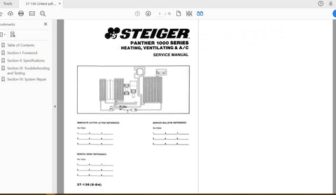 Discover the ultimate resource for maintaining your CASE IH Steiger Panther 1000 Series tractor with our comprehensive Heating, Ventilating, and AC Service Manual (37-136). This PDF