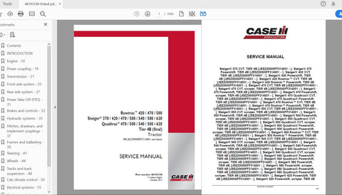 Unlock the full potential of your CASE IH Steiger Quadtrac and Rowtrac tractors with the comprehensive Tier 4B Service Manual (48193194). This PDF file is an essential resource