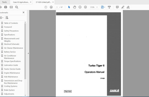 Discover the essential CASE IH Tractor Steiger Turbo Tiger II 37-020 Operator’s Manual, now available in a convenient PDF format. This comprehensive guide is designed to enhance your