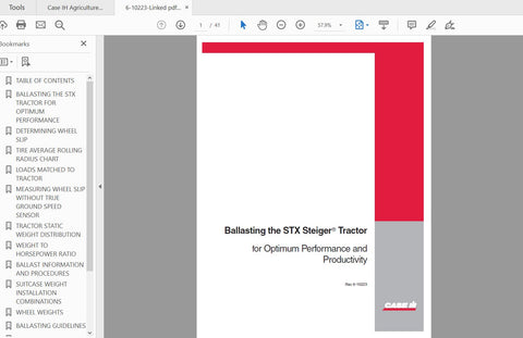 Discover the essential CASE IH Tractor STX Steiger Ballasting Guide (6-10223) Operator’s Manual, now available in a convenient PDF format. This comprehensive manual 