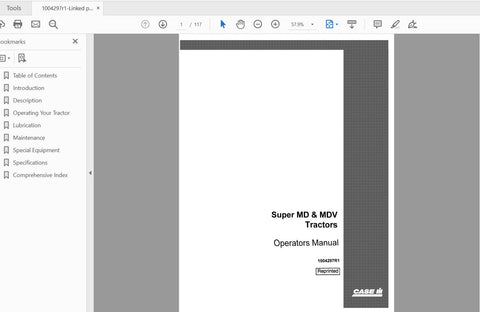 Enhance your farming efficiency with the CASE IH Tractor Super MD & MDV Operator’s Manual (PDF File). This comprehensive guide is designed to provide you with essential information and insights to maximize the performance of your tractor. Whether you're a 