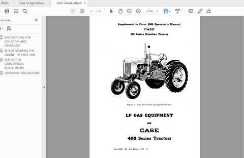 Discover the essential CASE IH Tractor Supplement to the 5689 Operator’s Manual, specifically designed for the 400 Series 6202 gasoline models. This comprehensive PDF file
