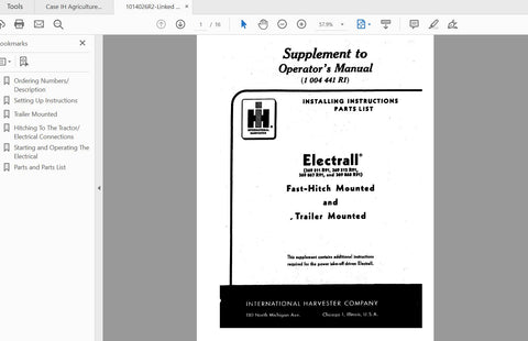 Discover the essential CASE IH Tractor Supplement to OM 1004441R1, designed specifically for the Fast Hitch & Trailer systems. This comprehensive PDF file provides detailed insights