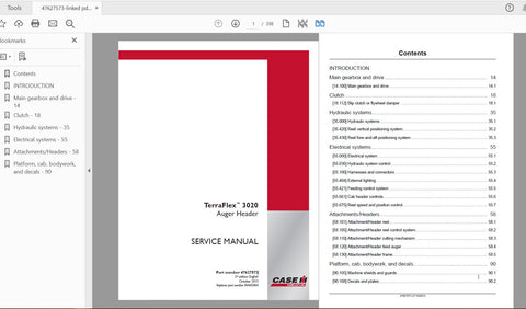 Enhance your farming efficiency with the CASE IH Tractor TerraFlex 3020 Auger Header Service Manual (Part No. 47627573). This comprehensive PDF file is designed to provide