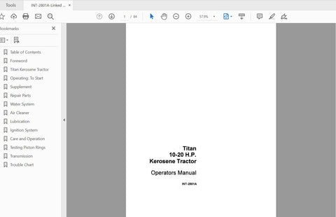 Discover the essential CASE IH Tractor Titan 10-20 H.P. Kerosene INT-2801A Operator’s Manual, now available in a convenient PDF format. This comprehensive guide is designed