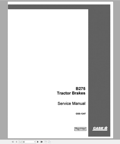 Enhance your maintenance routine with the CASE IH Tractor B-275 Service Manual (GSS1247) in PDF format