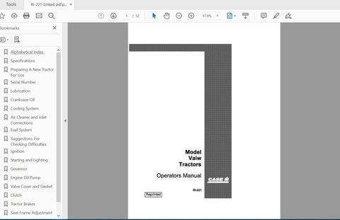 Discover the essential CASE IH TRACTOR VAIW RI-221 OPERATOR’S MANUAL, now available in a 