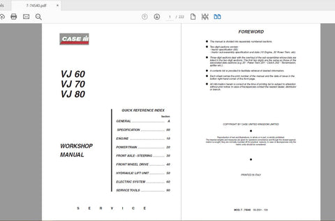 Unlock the full potential of your CASE IH Tractor with the VJ 60, VJ 70, and VJ 80 Service Manual (7