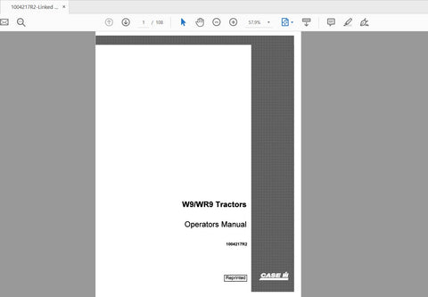 Enhance your farming efficiency with the CASE IH Tractor W9/WR9 Operator’s Manual (PDF File). This comprehensive guide is designed to provide you with essential information and insights to maximize the performance of your tractor. Whether you're a seasoned