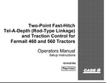 ENHANCE YOUR FARMING EFFICIENCY WITH THE CASE IH TWO-POINT FAST-HITCH TEL-A-DEPTH (ROD-TYPE LINKAGE) AND TRACTION CONTROL OPERATOR’S MANUAL IN PDF FORMAT. 