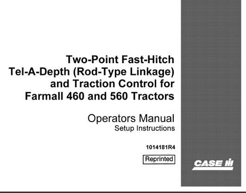 ENHANCE YOUR FARMING EFFICIENCY WITH THE CASE IH TWO-POINT FAST-HITCH TEL-A-DEPTH (ROD-TYPE LINKAGE) AND TRACTION CONTROL OPERATOR’S MANUAL IN PDF FORMAT. 