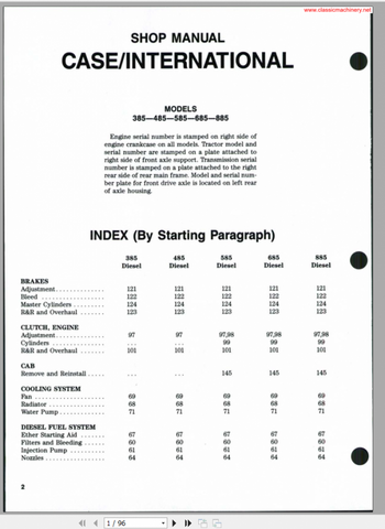 Discover the ultimate resource for your CASE International 385 and 885 series tractors with our comprehensive