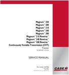 Unlock the full potential of your CASE MAGNUM 250, 280, 310, 340, and 380 ROWTRAC (CVT) tractor with the comprehensive service manual (part number 51537926) in PDF format. This essential guide provides detailed instructions, diagrams, and troubleshooting tips to ensure your tractor operates at peak performance. Whether you're performing routine maintenance or tackling complex repairs, this manual is your go-to resource for maximizing efficiency and longevity. Invest in your equipment's reliability and keep 