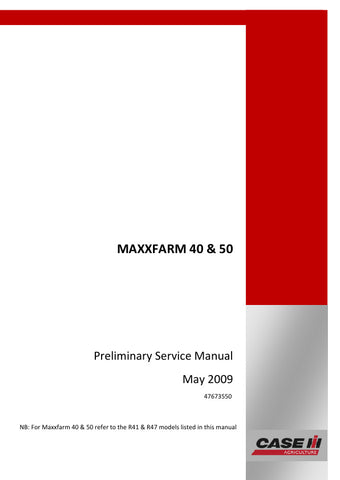 Discover the ultimate resource for your CASE MAXXFARM 40 & 50 tractors with the comprehensive Service Manual (Part Number: 47673550) in PDF format. This digital manual is designed to provide you with detailed insights and step-by-step instructions for maintenance, troubleshooting, and repairs, ensuring your tractors operate at peak performance.