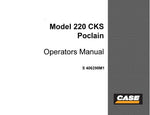 Discover the essential CASE MODEL 220 CKS Poclain Hydraulic Excavators Operator's Manual, designed to enhance your operational efficiency and ensure optimal performance. This comprehensive guide provides detailed instructions and insights tailored specifically for the 220 CKS model, making it an indispensable resource for both novice and experienced operators.