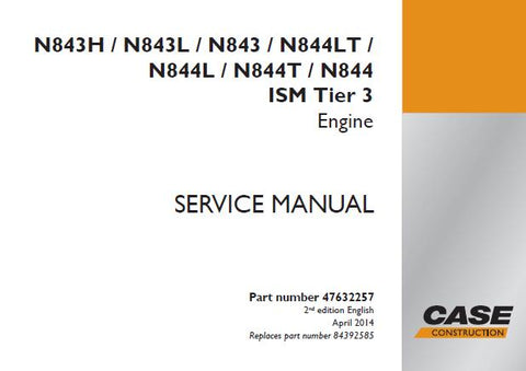 Unlock the full potential of your CASE N843H, N843L, N843, N844LT, N844L, N844T, and N844 ISM Tier 3 engine with our comprehensive Service Repair Manual. This PFD file is meticulously designed to provide you with detailed insights and step-by-step instructions for effective maintenance and repair, ensuring your engine operates at peak performance.