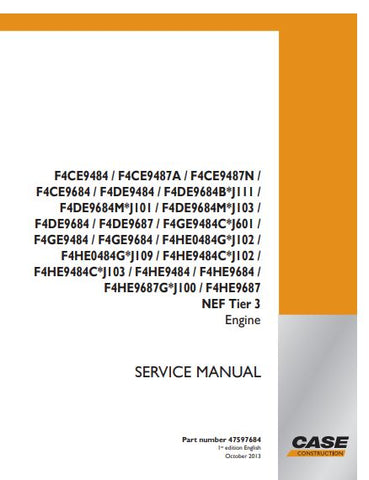 Unlock the full potential of your CASE NEF F4HE9484C engine with the comprehensive Engine Service Manual (47597684). This PDF file is an essential resource for both professionals and DIY enthusiasts, providing detailed instructions, diagrams, and troubleshooting tips to ensure optimal performance and longevity of your engine. With easy navigation and clear visuals, you can confidently tackle maintenance and repairs, saving time and money while keeping your equipment running smoothly. Don't miss out on this 