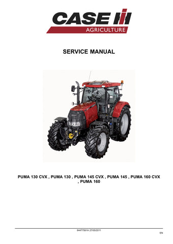  Unlock the full potential of your CASE PUMA 130, 145, and 160 CVX tractors with the comprehensive service manual (part number 84477591A) in PDF format. This essential resource provides detailed maintenance guidelines, troubleshooting tips, and repair procedures to keep your machinery running smoothly and efficiently. With easy navigation and clear illustrations, this manual is designed for both seasoned professionals and DIY enthusiasts, ensuring you have the knowledge to tackle any challenge with confiden