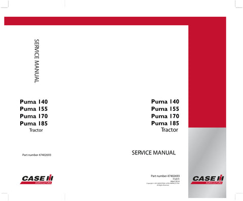 Unlock the full potential of your CASE PUMA 140, 155, 170, and 185 tractors with the comprehensive service manual (part number 47402693) in PDF format. This essential guide provides detailed instructions, diagrams, and troubleshooting tips to ensure your machinery operates at peak performance. Whether you're a seasoned mechanic or a DIY enthusiast, this manual is your go-to resource for maintenance and repairs, helping you save time and money while keeping your tractors in top shape. Don't miss out on the o