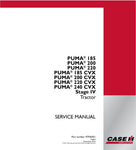 Enhance your tractor maintenance with the CASE PUMA 185, 200, 220, 240 CVX (STAGE IV) Tractor Service Manual (PDF File) - part number 47936451. This comprehensive digital manual provides detailed instructions, diagrams, and troubleshooting tips to ensure your tractor operates at peak performance. With easy navigation and instant access, you can quickly find the information you need to keep your equipment running smoothly. Invest in this essential resource today and empower yourself with the knowledge to tac