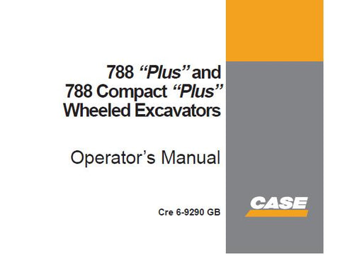 Discover the essential CASE P Type 788 “Plus” and 788 Compact “Plus” Series Wheeled Excavator Operator's Manual, designed to enhance your operational efficiency and safety. This comprehensive PDF file serves as a vital resource for both new and experienced operators, providing detailed instructions and insights into the features of your excavator.