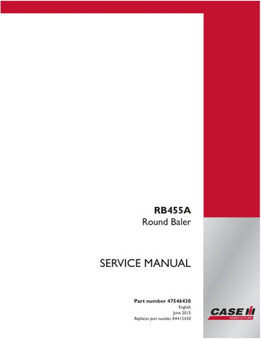 Enhance your maintenance routine with the CASE RB455A Round Baler Service Manual (47546430) in PDF format. This comprehensive guide provides detailed instructions and troubleshooting tips to ensure your baler operates at peak performance. With easy navigation and clear diagrams, you'll save time and reduce downtime, making it an essential resource for both seasoned professionals and DIY enthusiasts. Invest in your equipment's longevity and efficiency today!