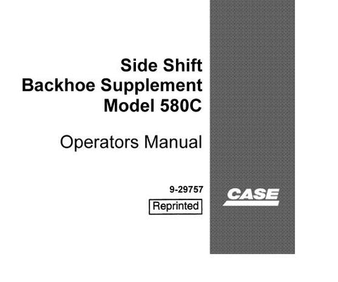 Discover the essential CASE Side Shift Backhoe Supplement Model 580C Operator’s Manual, designed to enhance your operational efficiency and safety. This comprehensive PDF file provides detailed instructions and guidelines tailored specifically for the Model 580C, ensuring you have the knowledge needed to maximize your equipment's performance.